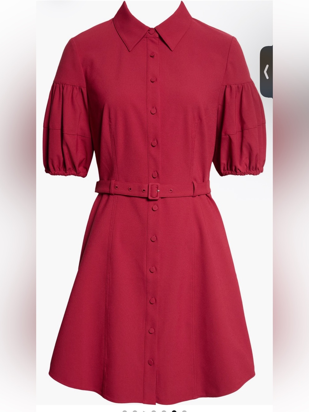 NWT Cinq a sept 8 Women's Red Belted Shirt Dress
